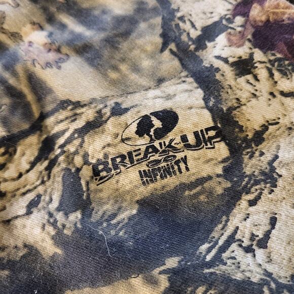 Russel Outdoors M 8/10 Camouflage Straight Leg Cargo Pants Pink Lining Zip Snap - Picture 4 of 16